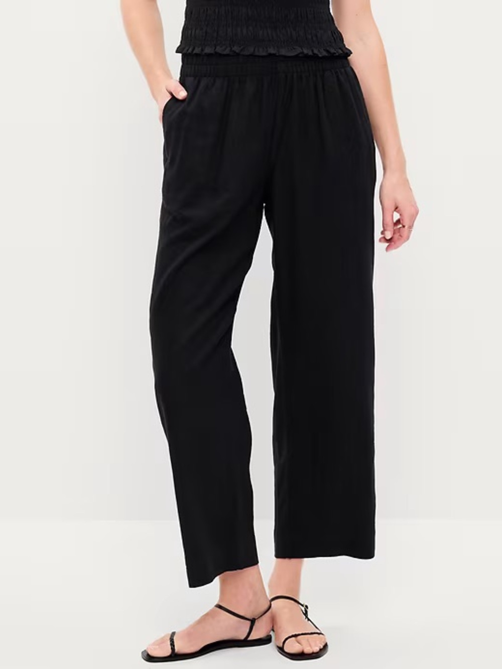 Old Navy High Rise Straight Linen pants Black XS
